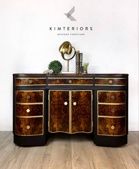 Art Deco Black & Gold Sideboard - Now Sold. Contact To Commission - image 1