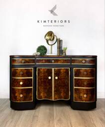 Art Deco Black & Gold Sideboard - Now Sold. Contact To Commission