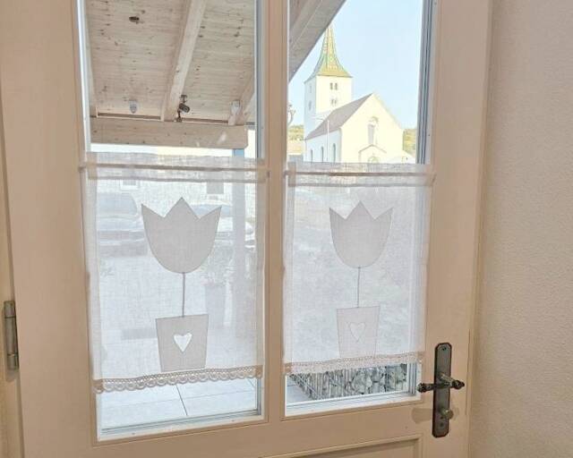 Lace Linen Curtain Tulip - Scandinavian Style Curtains Curtains Modern Rustic Made To Measure - image 1
