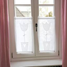 Lace Linen Curtain Tulip - Scandinavian Style Curtains Curtains Modern Rustic Made To Measure - thumbnail 2