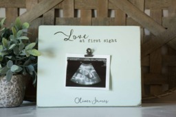 Love At First Sight Baby Frame, Ultrasound Picture Photo, Personalized Newborn Gift, Shower Gift - thumbnail 1