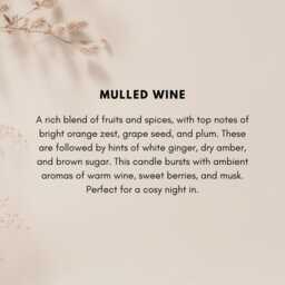 Mulled Wine Soy Candle Autumn Natural Cinnamon Spiced Christmas Gift For Her Eco Friendly Cosy Birthday - thumbnail 4