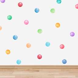 Watercolor Rainbow Polka Dot Wall Decals Kids Room Confetti Stickers - thumbnail 2
