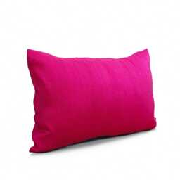 "Silk Pillow, Bright Pink Color, Lumbar Pillowcover, Size 12""x20" - thumbnail 1