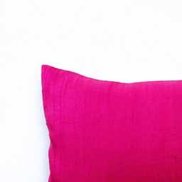 "Silk Pillow, Bright Pink Color, Lumbar Pillowcover, Size 12""x20" - thumbnail 4