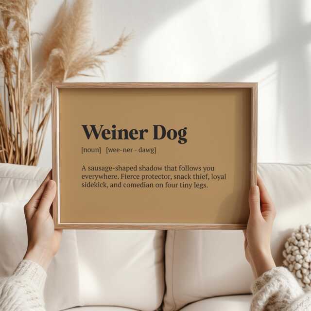 Weiner Dog Gifts - Funny Dachshund Definition Print, Sausage Wall Art Poster, Unique Wiener Gift For Men Or Women, Pet Lover D??cor - image 1