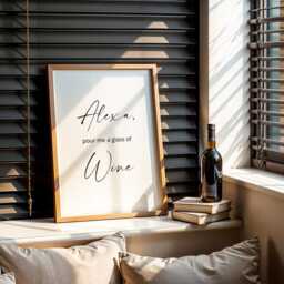 Alexa Pour Me A Glass Of Wine Print - Fun Kitchen Wall Art Bar Decor Typography Poster Unframed - thumbnail 2