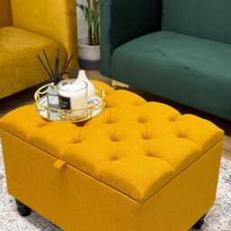 Handmade Dumfries Wool Storage Ottoman Chesterfield Footstool Coffee Table - thumbnail 3
