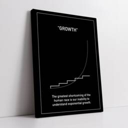 Growth Quote Exponential Stock Market Motivational Inspirational, Framed Canvas Wall Art Poster Print, Home Office & Room Decor, Gift - thumbnail 2