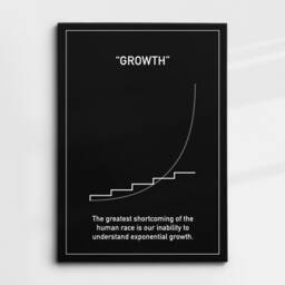 Growth Quote Exponential Stock Market Motivational Inspirational, Framed Canvas Wall Art Poster Print, Home Office & Room Decor, Gift - thumbnail 3