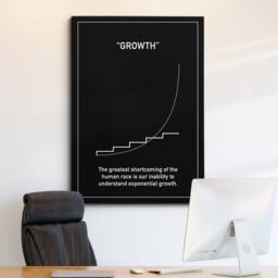 Growth Quote Exponential Stock Market Motivational Inspirational, Framed Canvas Wall Art Poster Print, Home Office & Room Decor, Gift - thumbnail 1