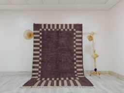 Brown Beni Ourain Rug - Handwoven Bohemian Moroccan Style - thumbnail 1