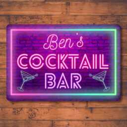 Personalised Neon Style Bar Sign Retro Metal Wall Art - thumbnail 4