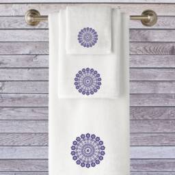 Embroidered Mandala Towels, Personalised Luxury Cotton Towel Set