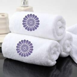 Embroidered Mandala Towels, Personalised Luxury Cotton Towel Set - thumbnail 2