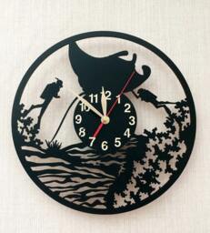 Manta Ray Wall Clock, Scuba Diving Gift, Deep Sea Diver, Beach House Decor