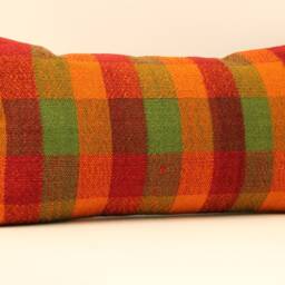10x20 Kilim Pillow Lumbar, Turkish Mudcloth Moroccan Pillow, Boho Lumbar Cover, 4Yef-104 - thumbnail 3
