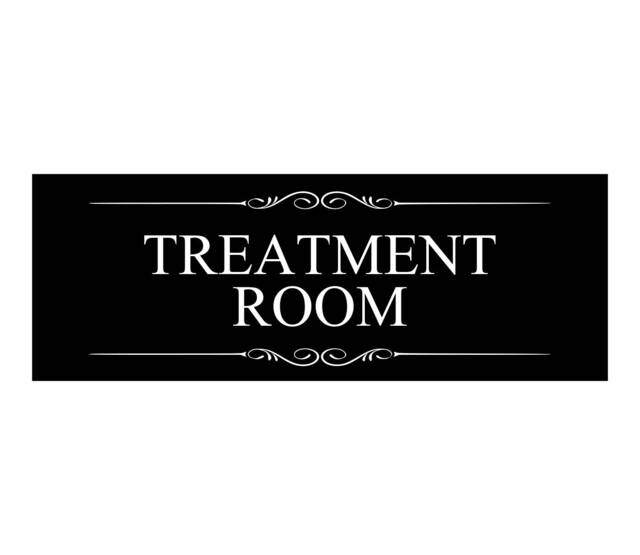 Treatment Room Sign Black & White Acrylic Door Plaque - 19.5cm X 7cm