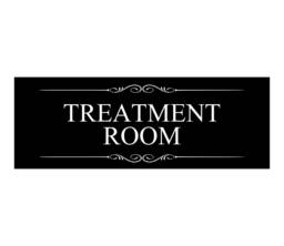 Treatment Room Sign Black & White Acrylic Door Plaque - 19.5cm X 7cm