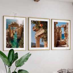Italy Set Of 3 Wall Art Travel Poster, Art, Home Decor, Photography Mediterranean Coastal Gift - thumbnail 1