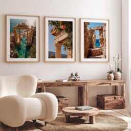 Italy Set Of 3 Wall Art Travel Poster, Art, Home Decor, Photography Mediterranean Coastal Gift - thumbnail 3