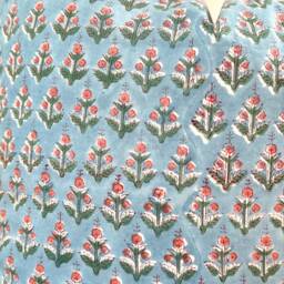 Indian Block Print Pillow Coven , Cotton Voile Hand Mede - thumbnail 3