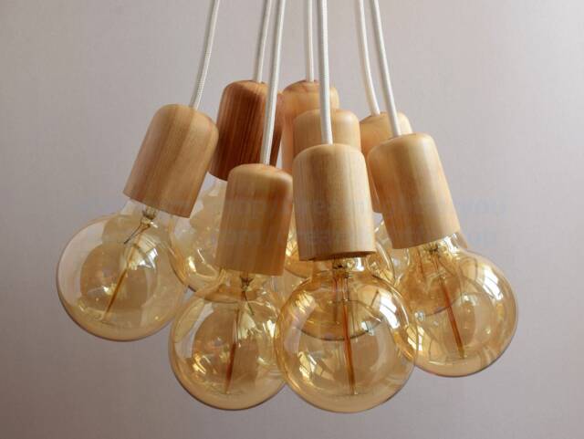 Wooden Custom Cluster 3-15 Light Dine Table Multi Pendant Light Dining Chandelier Farmhouse Lighting Minimalist - image 1