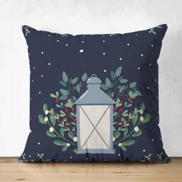 Navy Blue & Red Happy New Year Themed Soft Suede Cushion Covers - 4 Options Double Sided Christmas Pillow Multi-Sizes Oeko-Tex - thumbnail 2