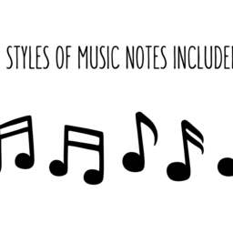 Music Note Wall Decals - Vinyl Decals, Notes, Stickers, Unique Gift Idea - thumbnail 2