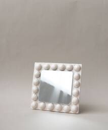 Square Handmade Ceramic Mirror - White Speckled