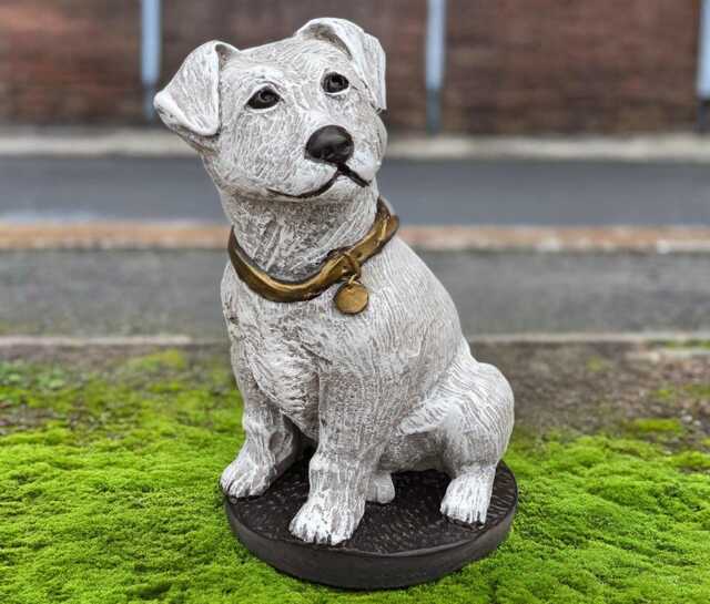 Concrete Jack Russell Terrier Statue Stone Energetic Dog Figurine Handmade Cement Puppy Sculpture Outdoor Decor Memorial Art - image 1