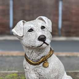 Concrete Jack Russell Terrier Statue Stone Energetic Dog Figurine Handmade Cement Puppy Sculpture Outdoor Decor Memorial Art - thumbnail 4