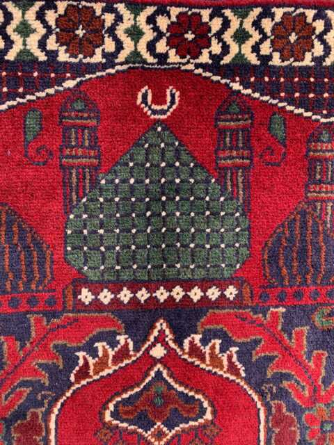 Handmade Wool Prayer Rug Turkish Style Islamic Sajjadah - 4.1x2.4 Ft - image 1