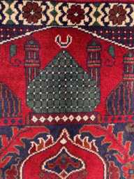 Handmade Wool Prayer Rug Turkish Style Islamic Sajjadah - 4.1x2.4 Ft - thumbnail 1