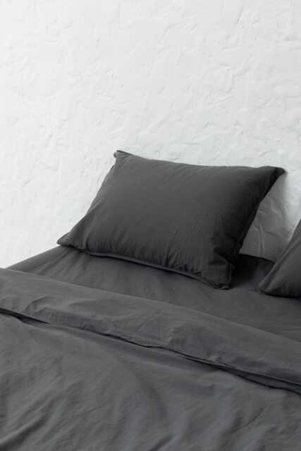 Gray Cotton Bedding Set, Queen Duvet Cover With Pillowcases, Flat Or Fitted Sheet, Organic Soft For Twin Full, King Sizes Boho Style - image 1