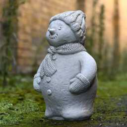 Outdoor Snowman Statue Stone Christmas Sculpture Concrete Winter Decoration Cement Figurine Festive Yard Ornament Lover Gift - thumbnail 3