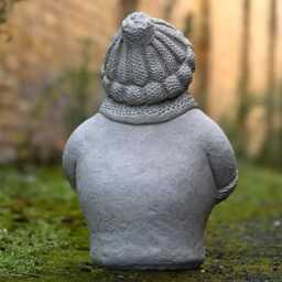 Outdoor Snowman Statue Stone Christmas Sculpture Concrete Winter Decoration Cement Figurine Festive Yard Ornament Lover Gift - thumbnail 4