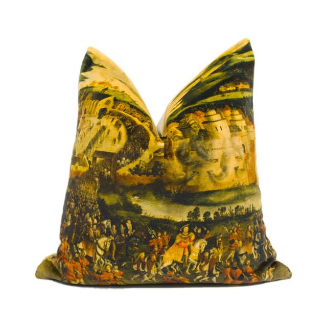 The Royal Collection - Cloth Of Gold Peridot English Historical Henry Viii Cushion Cover Handmade Throw Pillow Designer Home D??cor - image 1