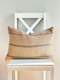 Brown Tribal Hemp Hand Woven Natural Dye Color Pillow Cover - thumbnail 1