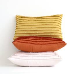 Burnt Orange Layered Fringe Pillow Cover, 12x20 Cushion Decorative Lumbar By Jillianrenedecor - thumbnail 2