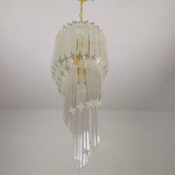 Murano Glass Clear Quadrihedral Chandelier - thumbnail 4