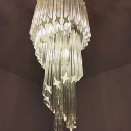 Murano Glass Clear Quadrihedral Chandelier - thumbnail 3