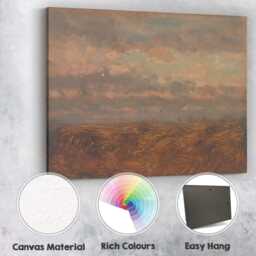 Muted Pink Cloudy Seascape Impressionist Coastal Painting Canvas Wall Art Print Decor Picture Ready To Hang - thumbnail 2