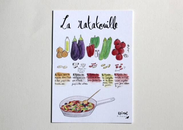 Illustrated Recipe Card - Ratatouille Original Illustration - image 1