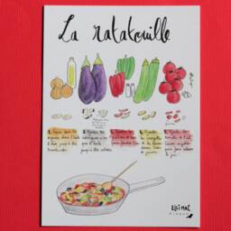Illustrated Recipe Card - Ratatouille Original Illustration - thumbnail 3