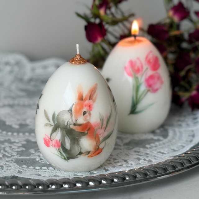 1 Pc Easter Bunny Candle - Spring Rabbit Egg Decor Decorations Gift - image 1