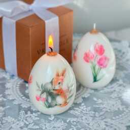 1 Pc Easter Bunny Candle - Spring Rabbit Egg Decor Decorations Gift - thumbnail 3