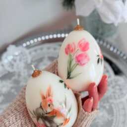1 Pc Easter Bunny Candle - Spring Rabbit Egg Decor Decorations Gift - thumbnail 2