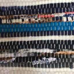 "Rag Rug/Chindi Floor J Multi Color Scrap Cotton Ready To Ship 42""x66" - thumbnail 3