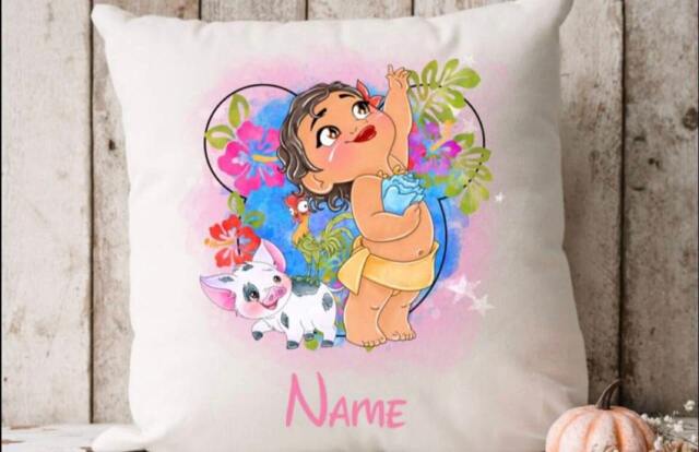 Baby Moana Inspired Personalised Cushion With Any Name